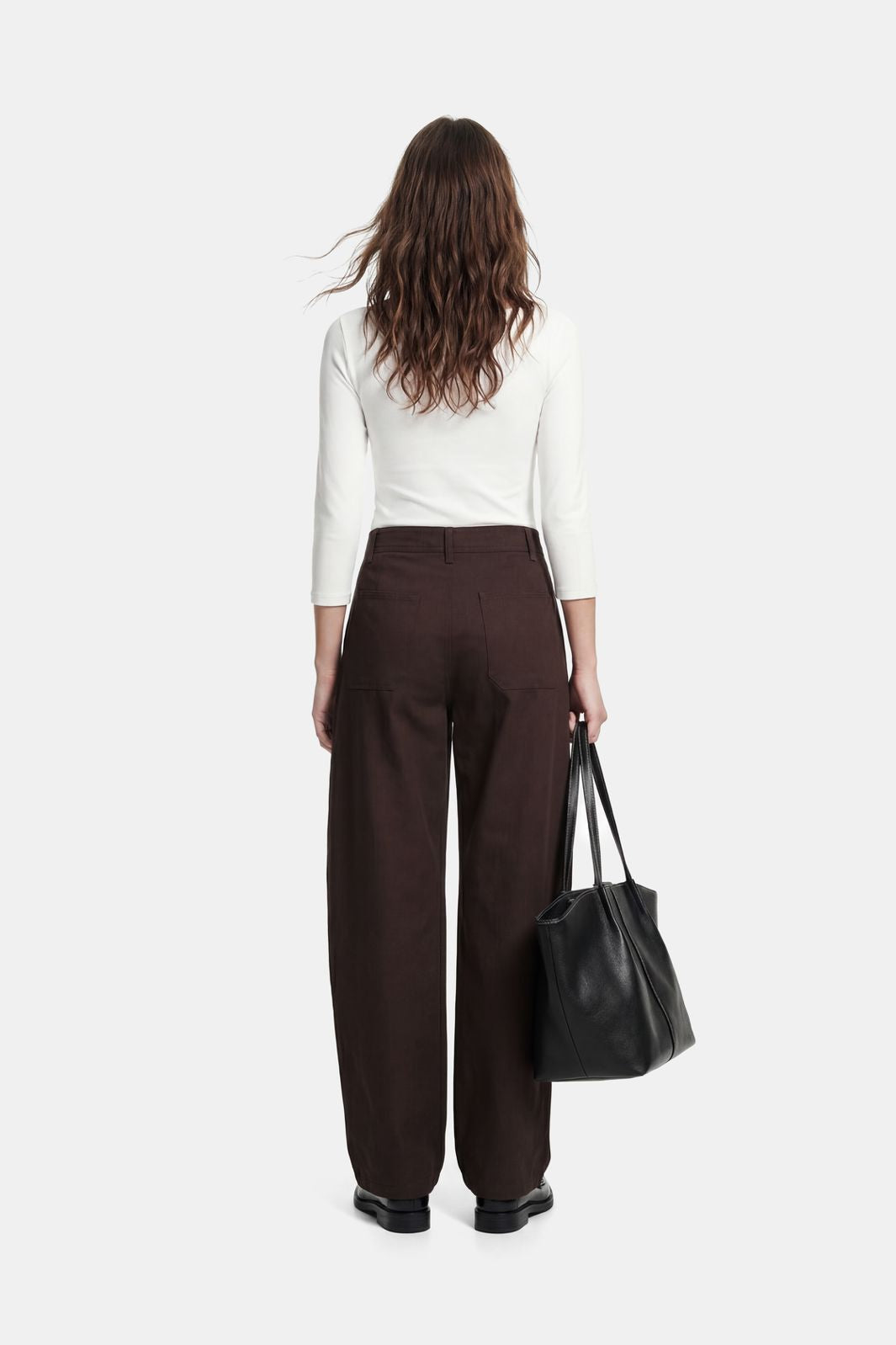 Pieces - Pcrikke Barrel Pants - 5135435 Hot Fudge
