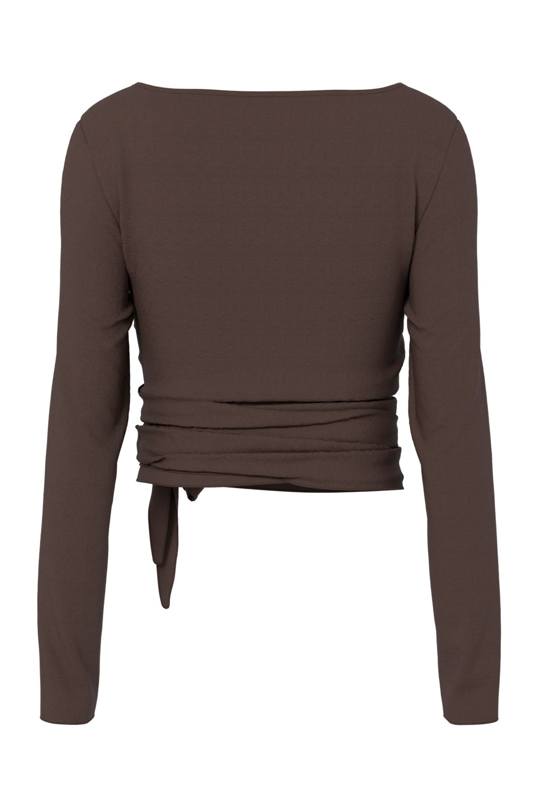 Pieces - Pcroya Ballerina Ls Wrap Top - 4867488 Hot Fudge