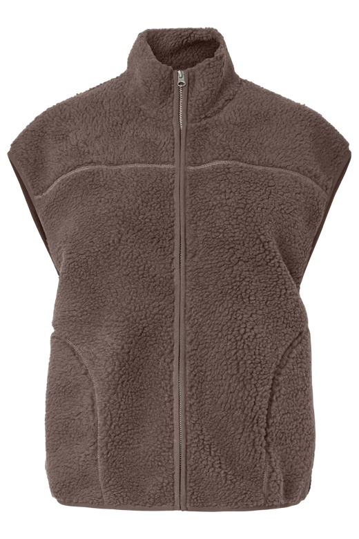 Pieces - Pcsadia Teddy Vest - 4993093 Coffee Quartz Veste 