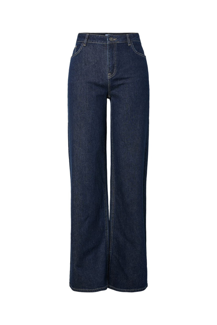 Pieces - Pcsilke Wide Jeans Db - 5039582 Dark Blue Denim