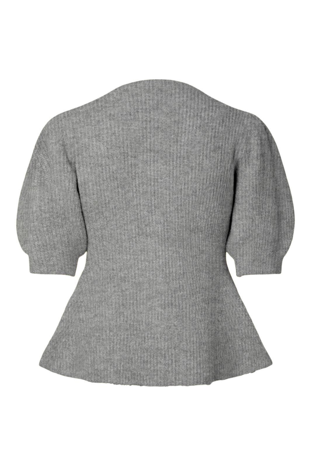 Pieces - Pcsilly Ss Puff Knit Cardigan - 5102775 Medium Grey Melange