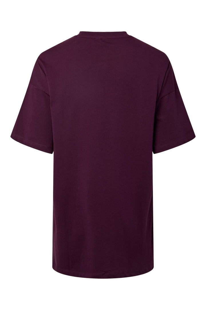 Pieces - Pcskylar Ss Detail Tee Fsy Pp - 5036992 Dark Purple Rhinestone/Studs