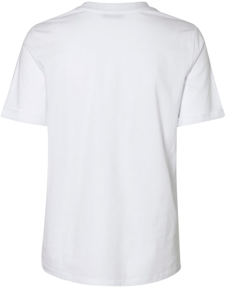 Pieces - PcRia SS Fold Up Solid Tee - Bright white