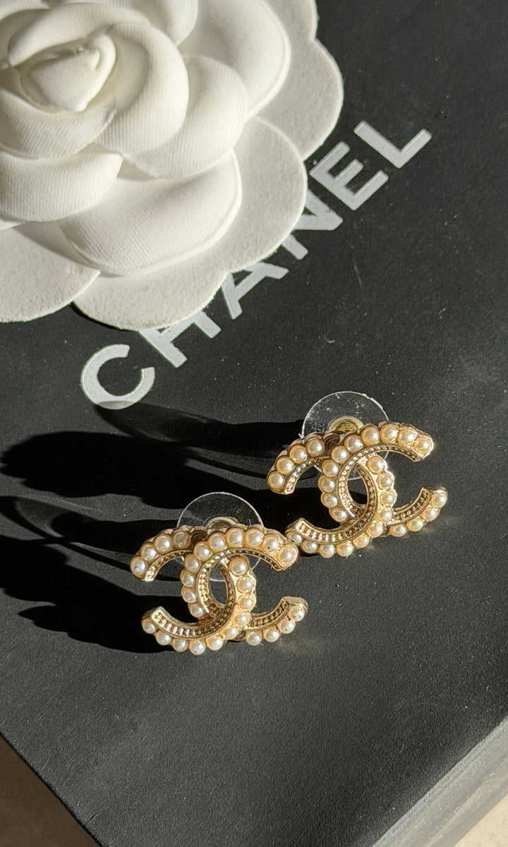 Preloved Vintageline x Molly&My - Vintage Chanel CC Øreringe - Forgyldt Øreringe 