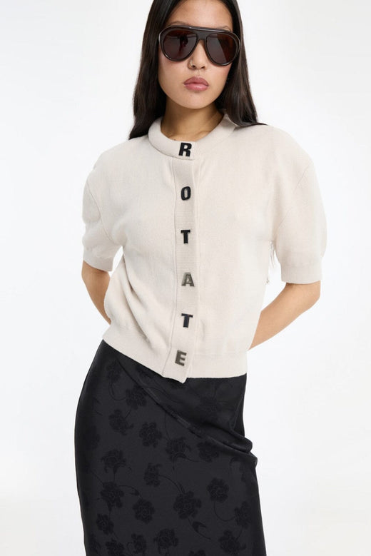 Rotate - Firm Knit Ss Cardigan 1161862690 - 2690 Wind Chime Grey Cardigans 