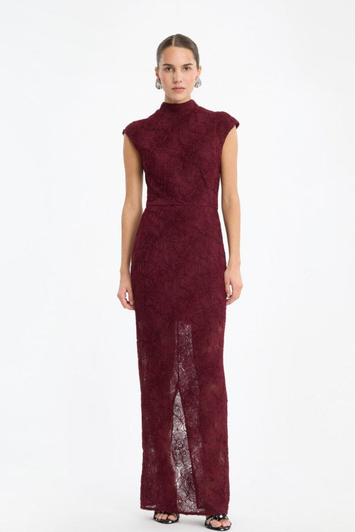 Rotate - Flower Mesh Maxi Dress 116273741 - 741 Decadent Chocolate Kjoler 