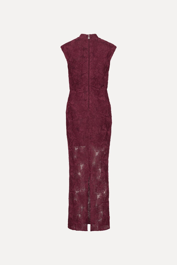 Rotate - Flower Mesh Maxi Dress 116273741 - 741 Decadent Chocolate Kjoler 