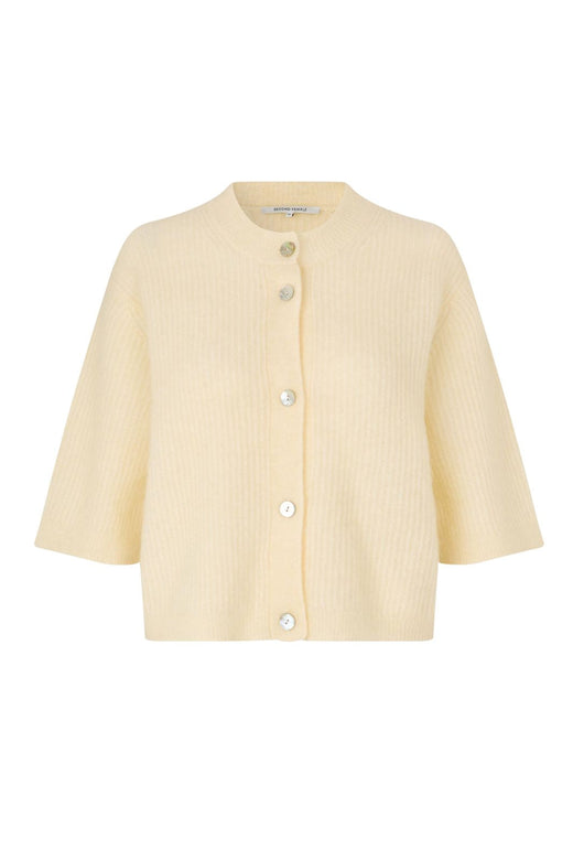 Second Female - Andrea Knit Rib Cardigan 58367 - 2063 Alabaster Gleam Cardigans 