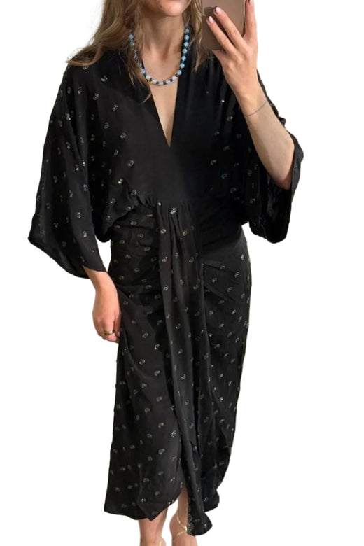 Sissel Edelbo - Juno SILK Dress Sparkling Black SE 1717-1 - Sparkling Black No. 42