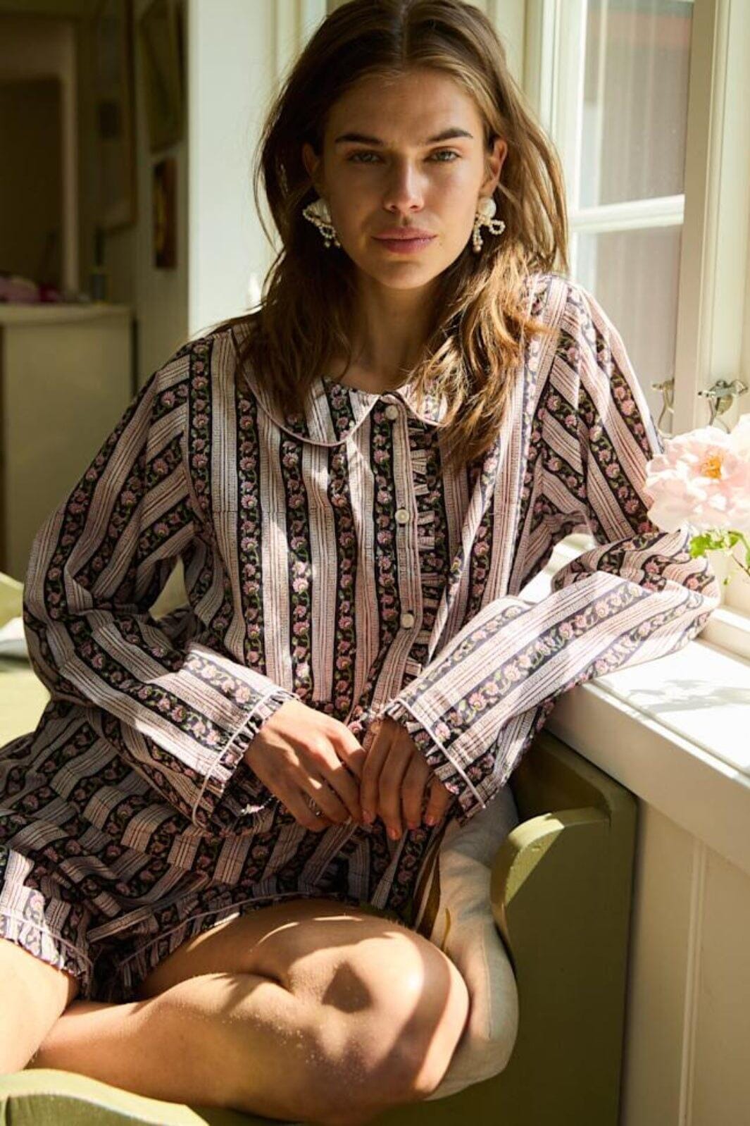 Sissel Edelbo - Nuvena Pyjamas Set SE 1826 - Black Stripes Nattøj 
