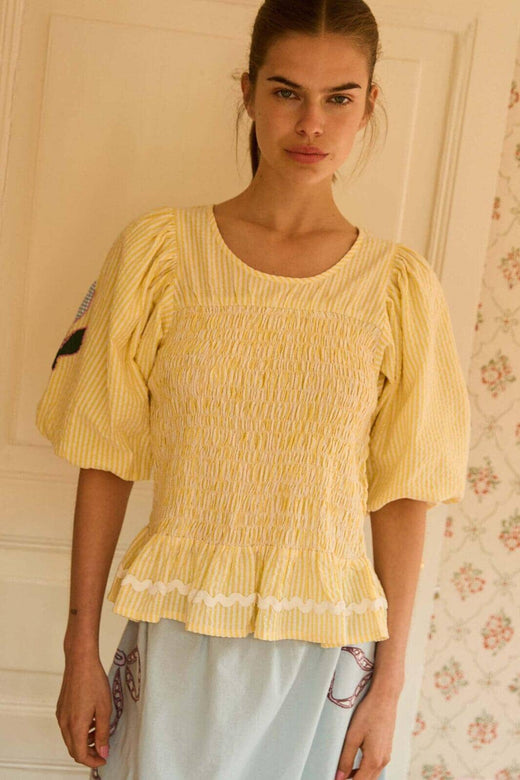 Sissel Edelbo - Svea Top SE 1836 - Yellow Stripes T-shirts 