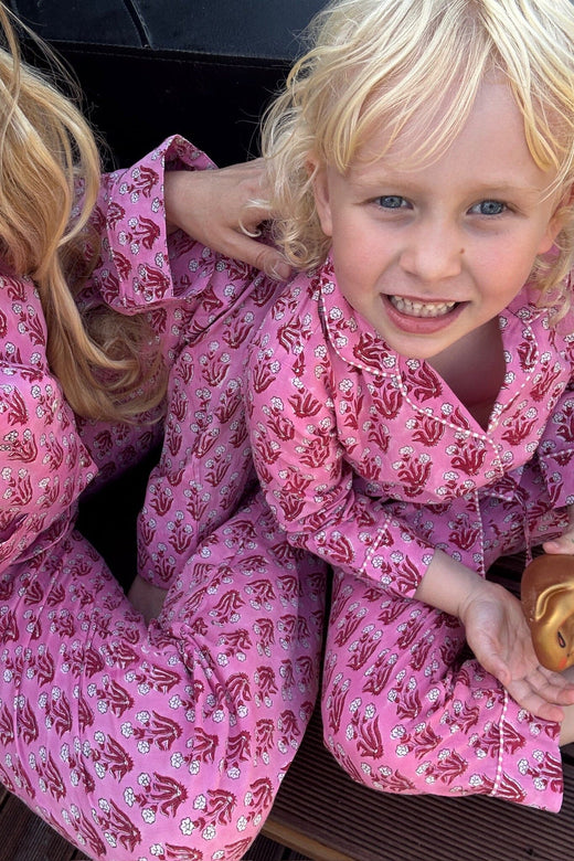 Sissel Edelbo x Molly&My - Nuit MINI Pyjamas Set SE 2118 - Pink Rose Nattøj 
