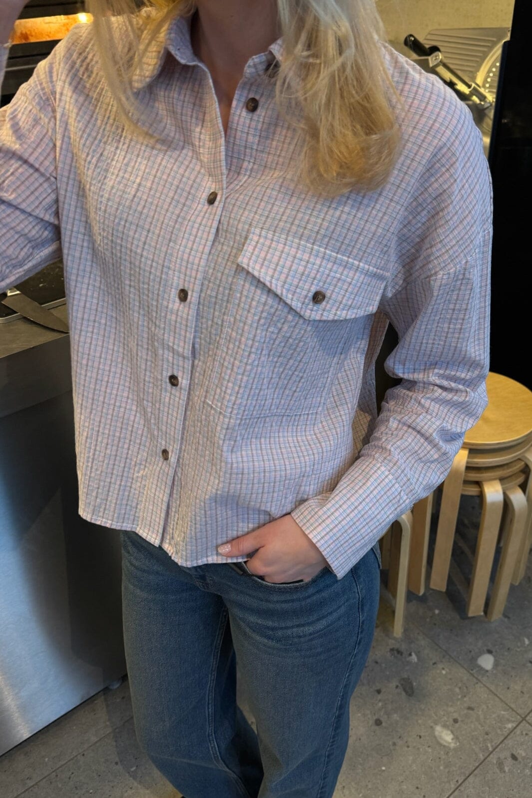 Sisters Point - Vibeke-Sh 19967 - 840 - Soft Rose Check Skjorter 