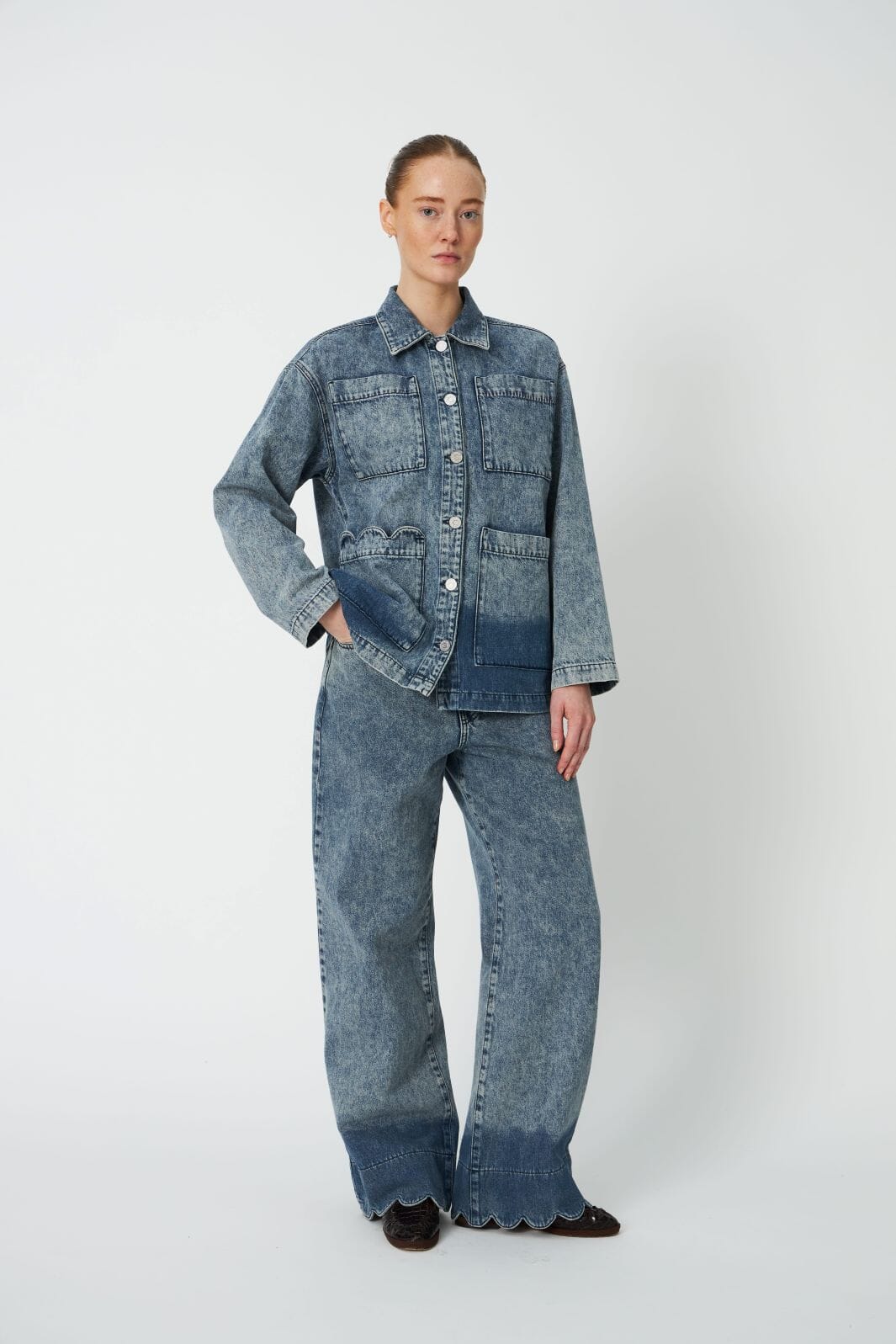 Stella Nova - Dip Dye Denim Shirt Dd63-2548 - 305 Denim Blue Jakker 