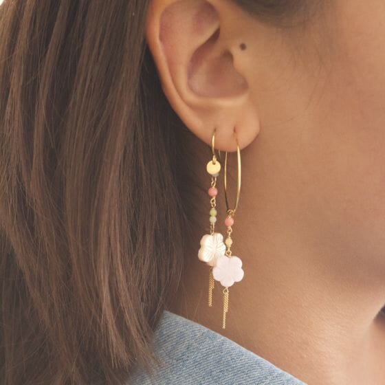 Stine A - Cherry Blossom Hoop Earring - Single - 1425-02-S Øreringe 