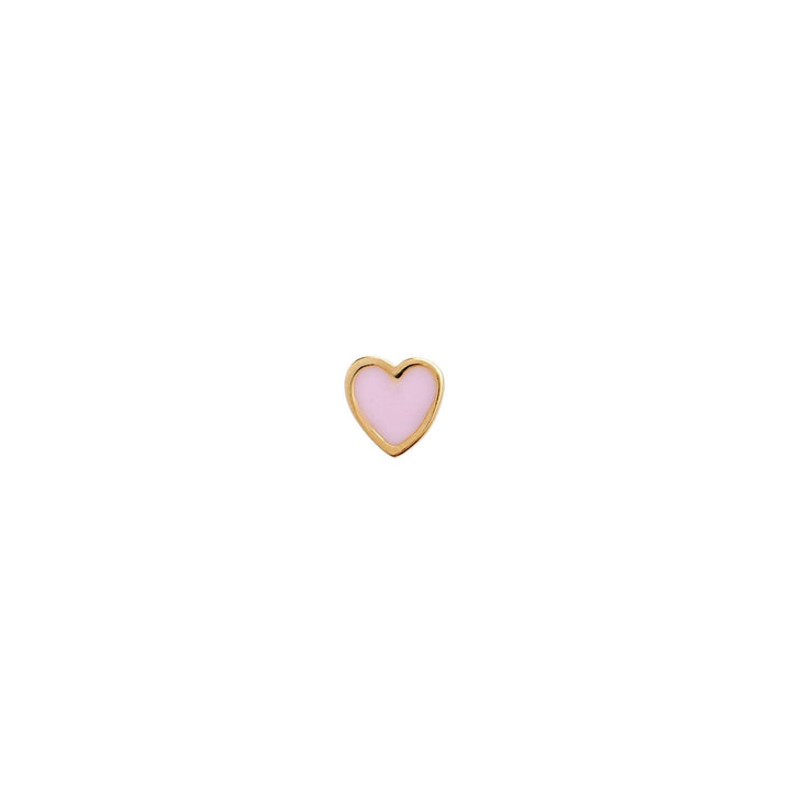 Stine A - Dangling Love Heart Light Pink Enamel Earring - Single - 1364-02-Light Pink Øreringe 