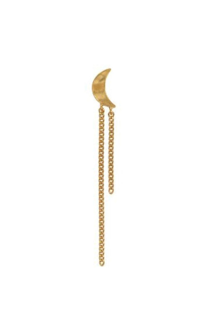 Stine A - Petit Bella Moon Earring With Two Chains - Single - 1415-02-S Øreringe 