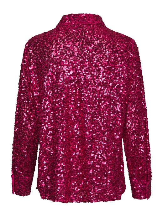 Valentin Studio - Classy Sequins Shirt 163336 - 457 - Pink/Red Skjorter 
