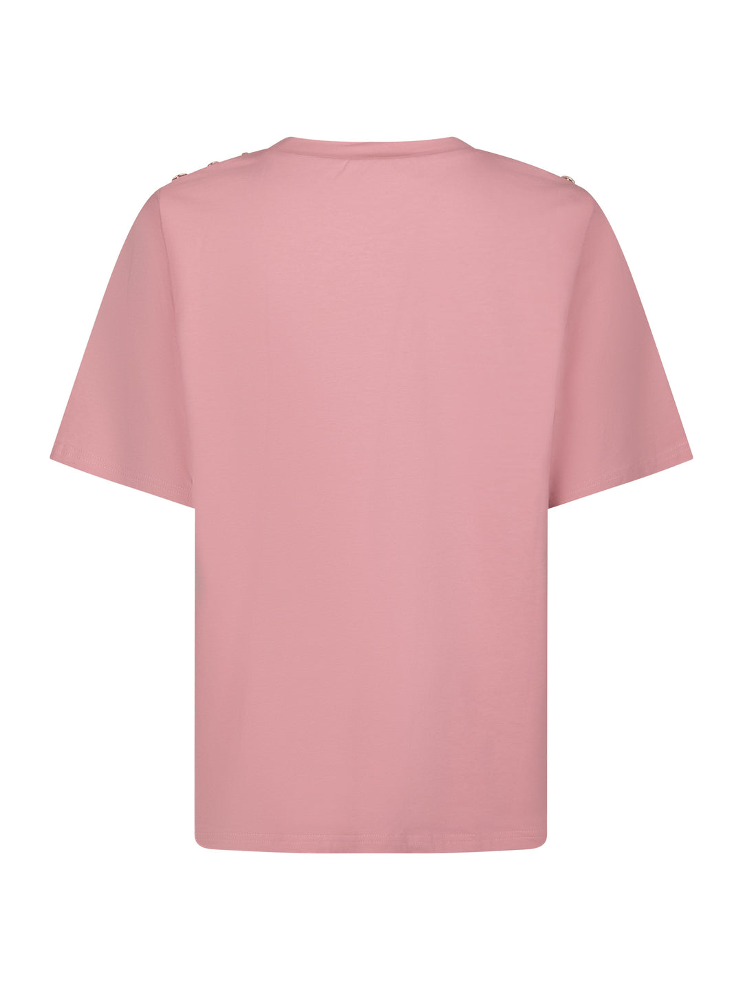 Valentin Studio - Gold Button Casual T-Shirt 162366 - 823 - Evening Rose T-shirts 