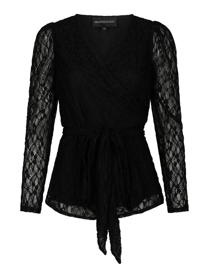 Valentin Studio - Josie Blouse Lace 167602 - 100 - Black Bluser 