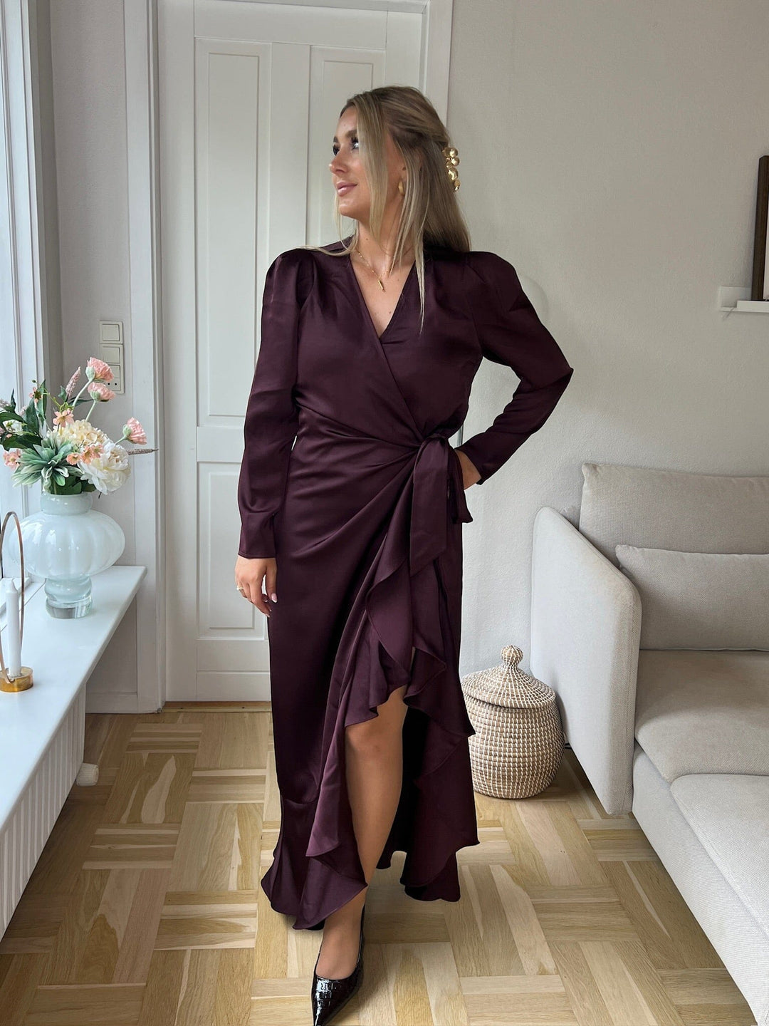Valentin Studio - Senorita Dress Heavy Satin 167810 - 174 - Burgundy Kjoler 