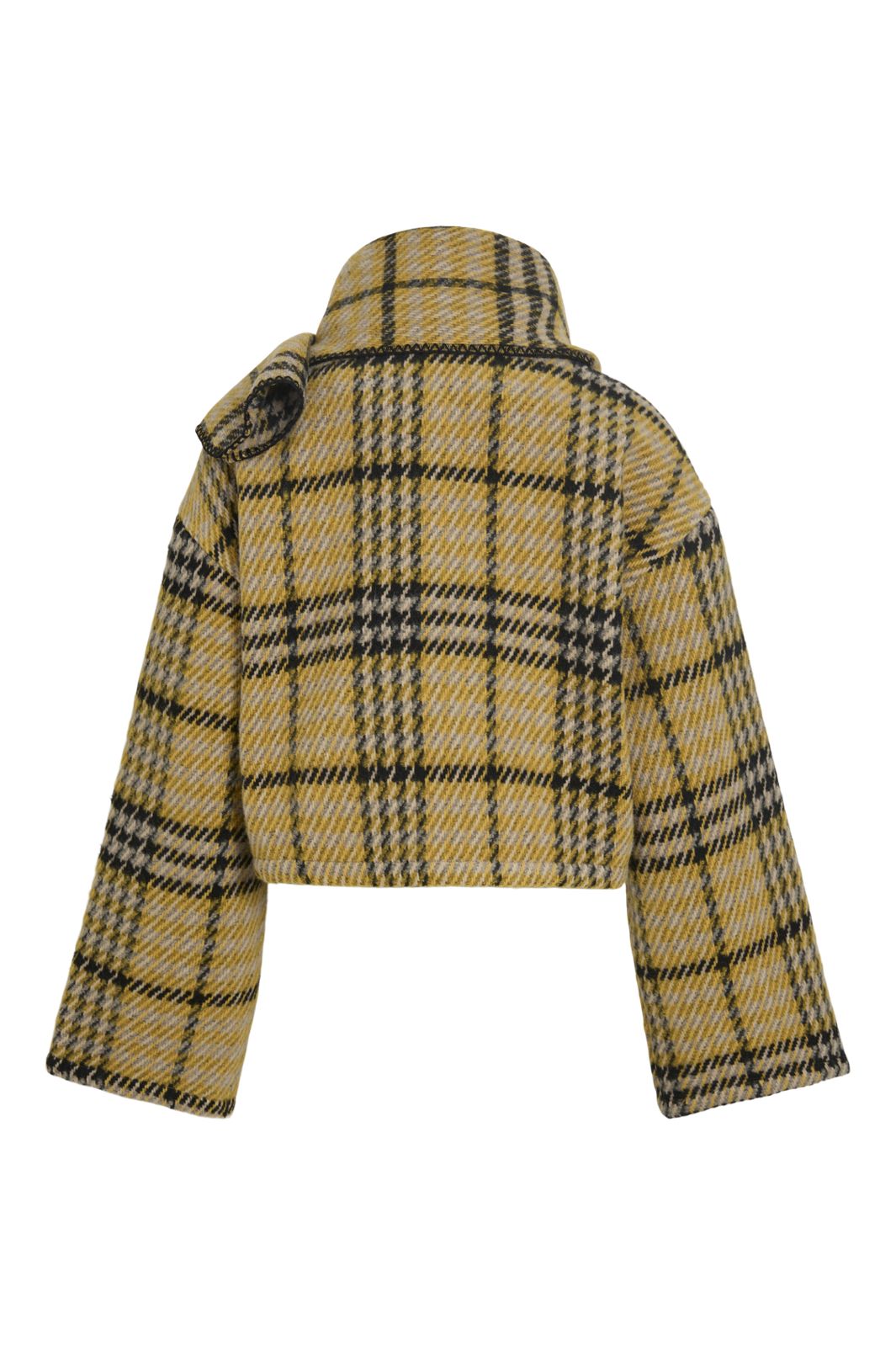 Vila - Viamika L/S Checked W. Scarf Jacket /Otw - 5095406 Mango Mint Black And Grey