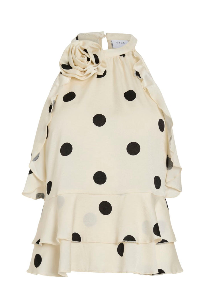 Vila - Viclaire S/L Rose Halterneck Top Ro - 5046744 Birch Black Dots