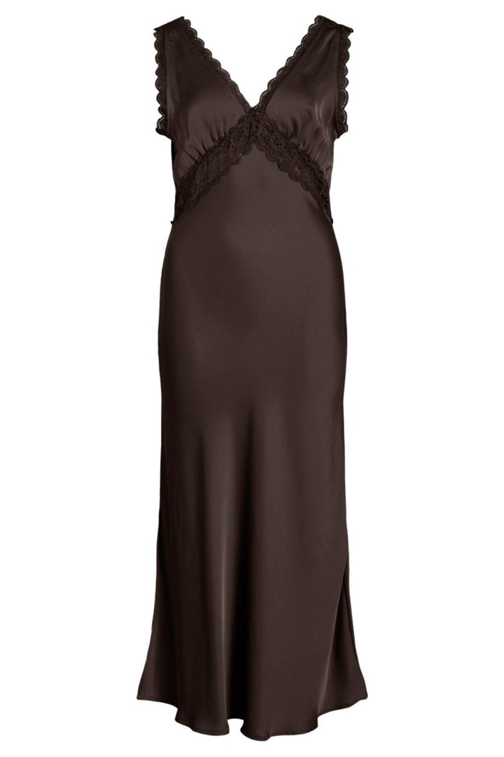 Vila - Viemily S/L Midi Dress - 5163911 Coffee Bean