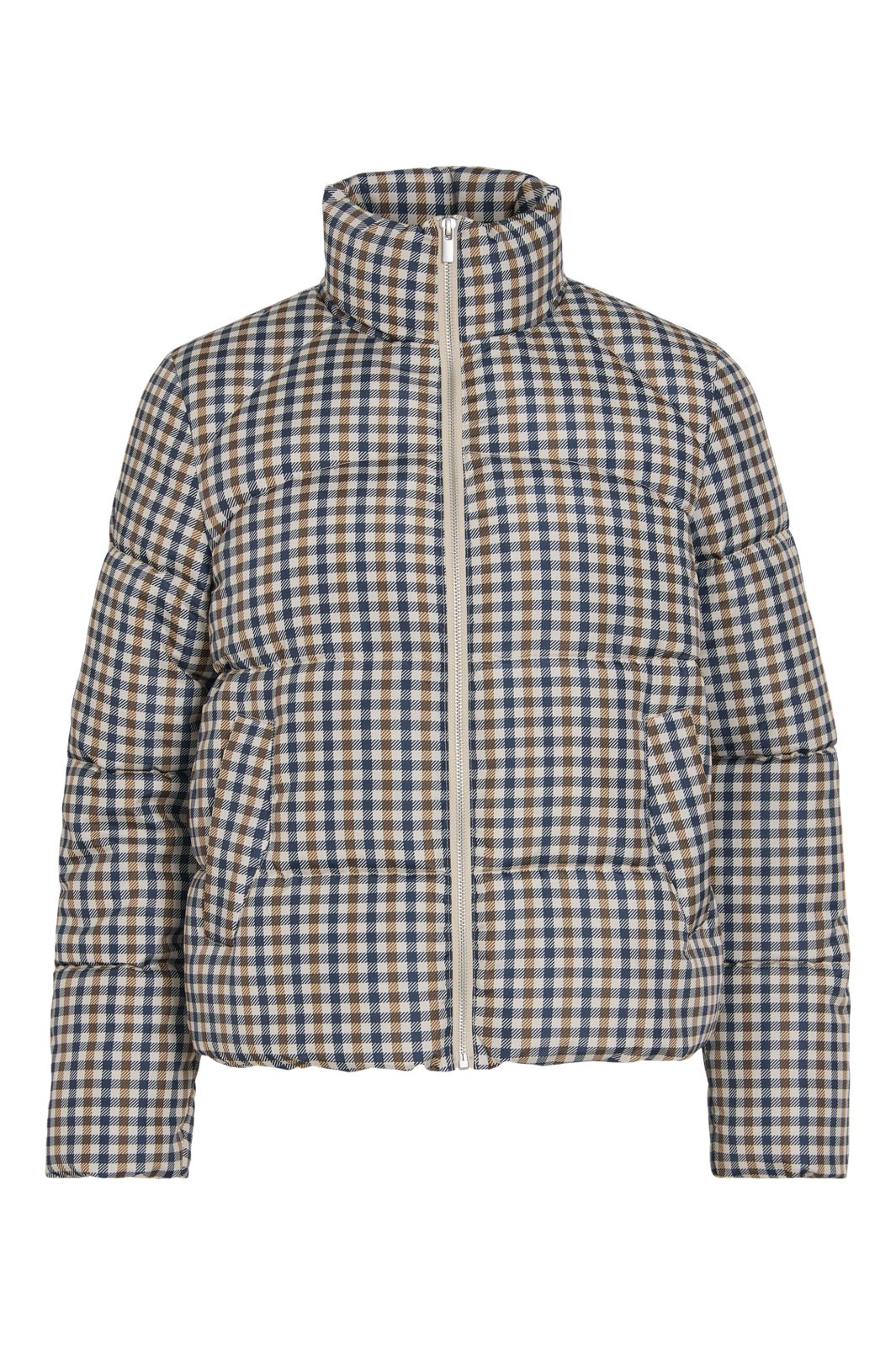 Vila - Vikarla New Printed Puffer Jacket - 5137464 Crystal Gray Navy/ Nuthatch