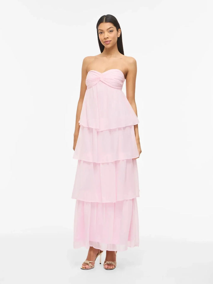 Vila - Vilea Halterneck Layered Dress/Dc/Ka - 5005144 Cherry Blossom Kjoler 