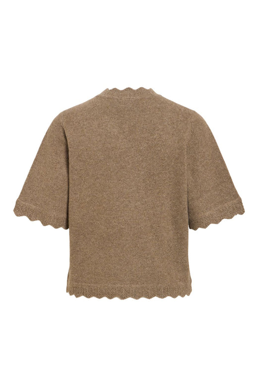 Vila - Vinikolina O-Neck 2/4 Knit Top - 5106381 Falcon Melange