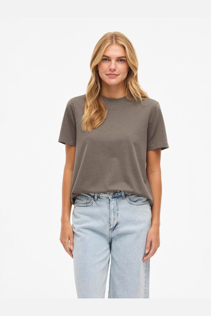 Vila - Vinora S/S T-Shirt - 4897705 Falcon Melange