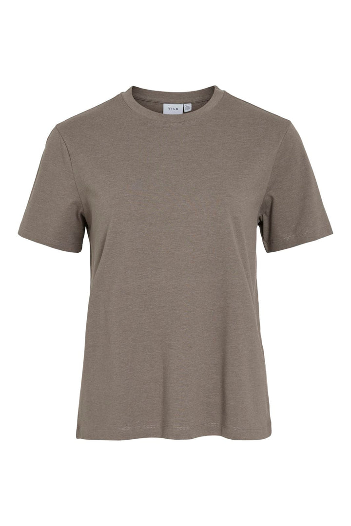 Vila - Vinora S/S T-Shirt - 4897705 Falcon Melange
