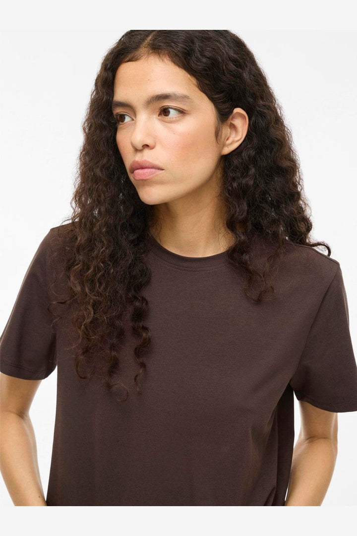 Vila - Vinora S/S T-Shirt - 4936621 Coffee Bean