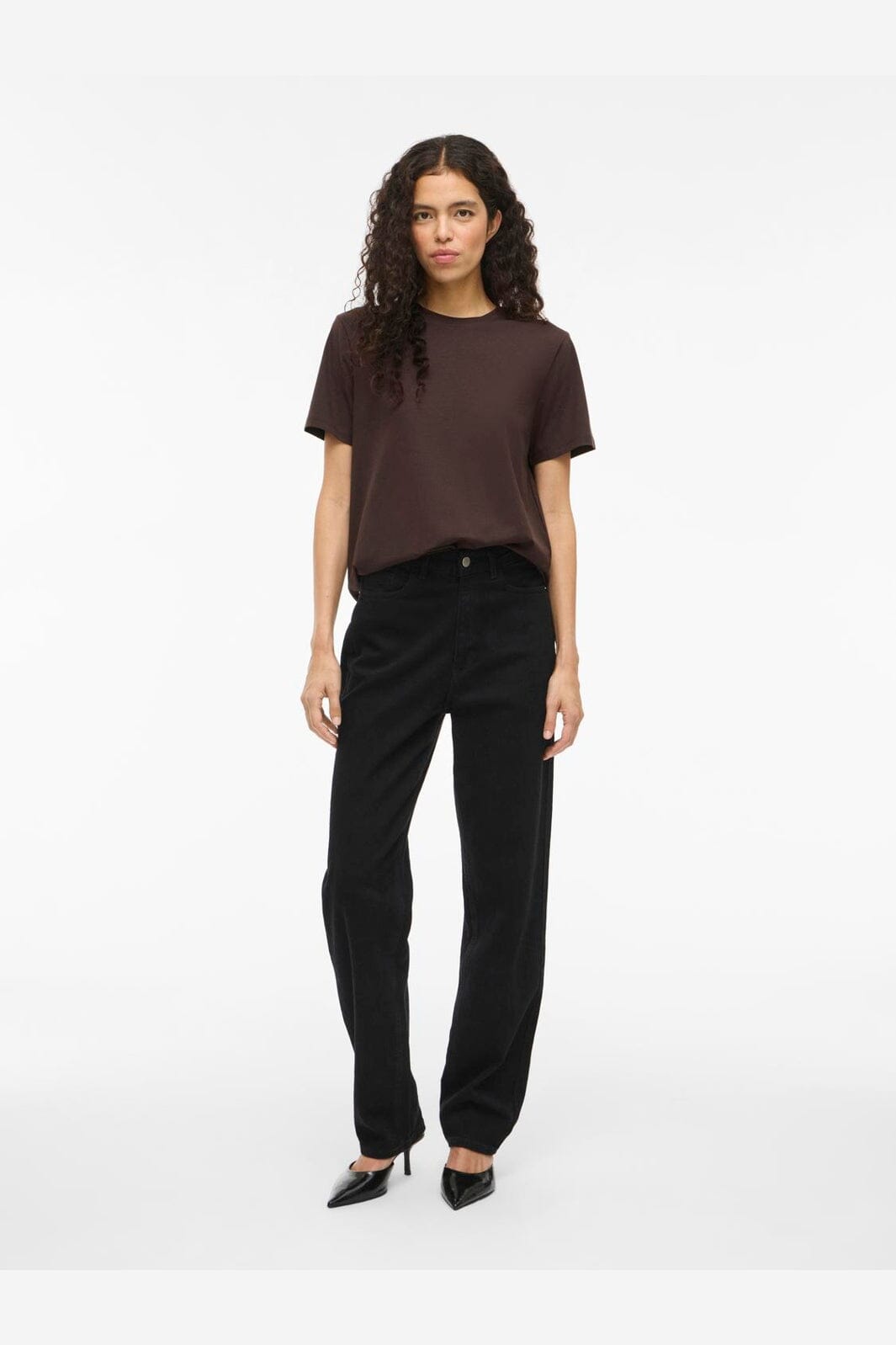 Vila - Vinora S/S T-Shirt - 4936621 Coffee Bean