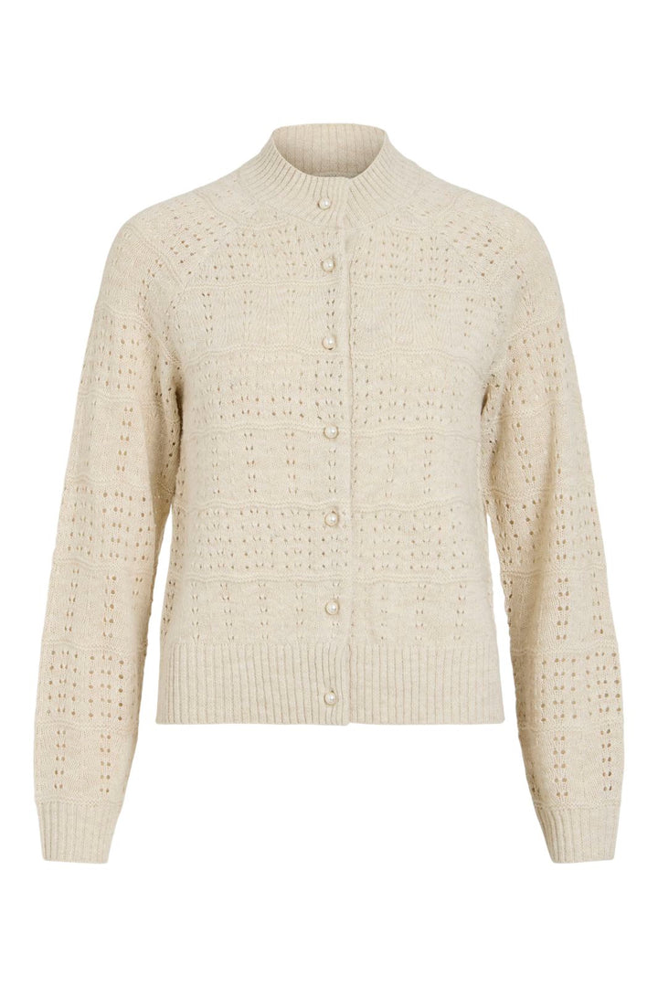 Vila - Visapna O-Neck L/S Knit Cardigan/Pb - 5105181 Super Light Natural Melan