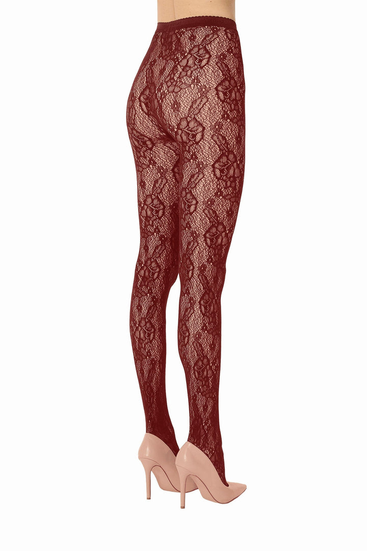 Wolford - Infinite Rose Net Tights 19478 - 3265 Bordeaux Strømpebukser 