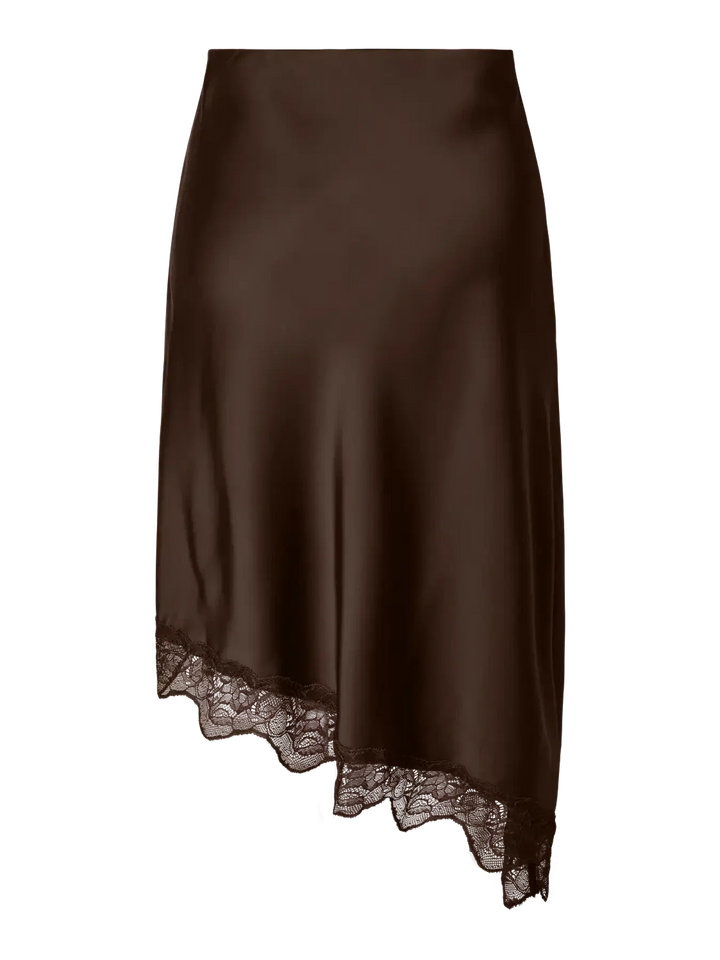 YAS - Yaseveline Midi Lace Skirt - 5148079 Chocolate Brown Nederdele 