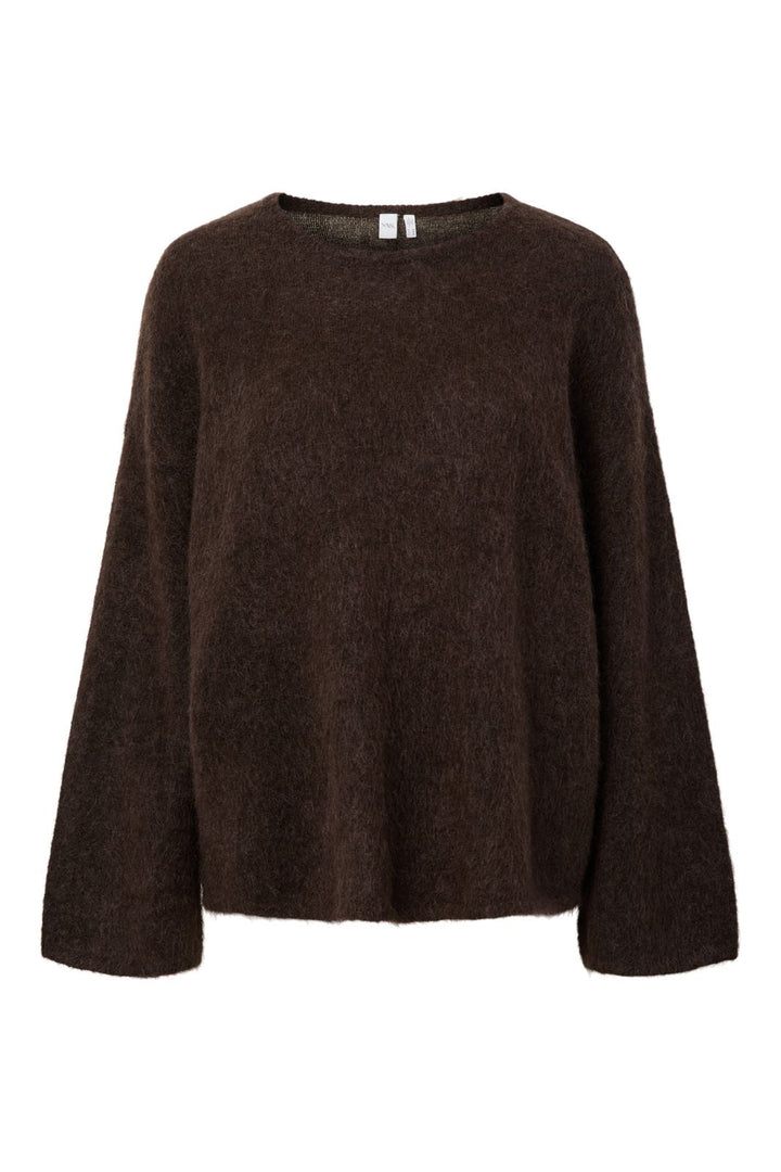 YAS - Yaslimo Ls Mohair Blend Knit Pullover - 4992102 Seal Brown