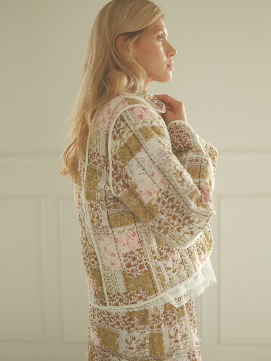 YAS - Yaslori Ls Quilted Jacket Fest - 5057018 Mango Mint W. Lori Print Jakker 