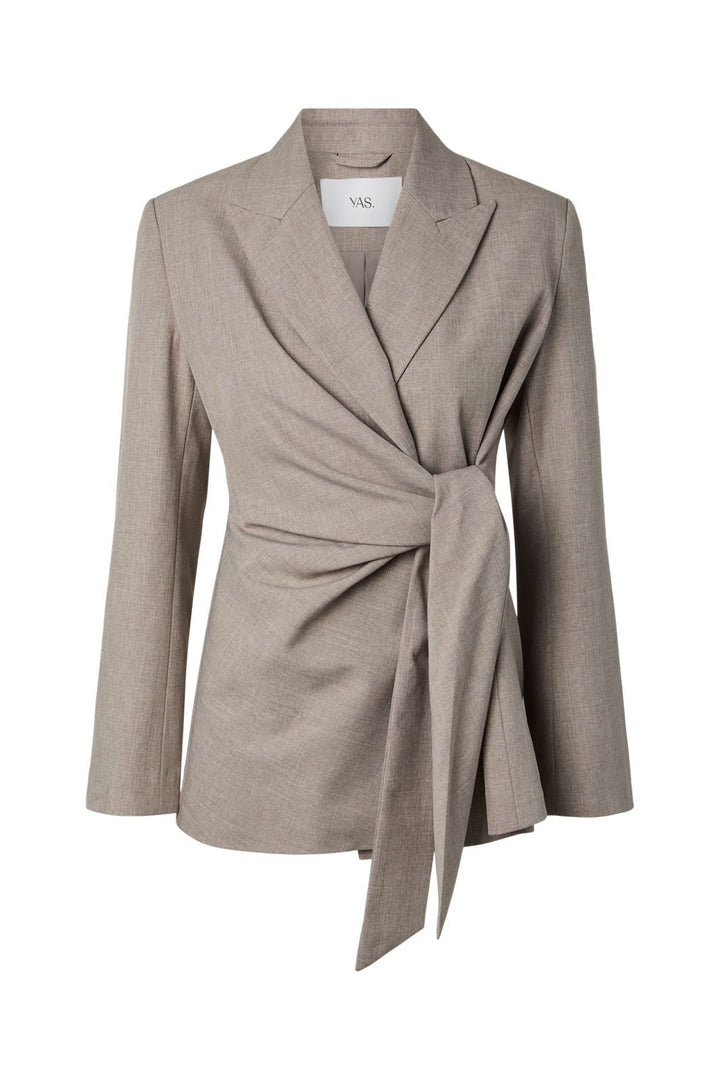 YAS - Yasmalino Ls Wrap Blazer - 5167119 Medium Grey Melange