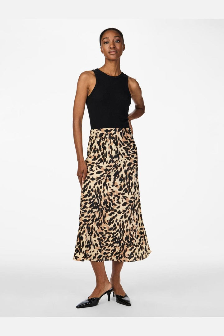 YAS - Yaspella Midi Skirt - 4545176 Black Leo Print