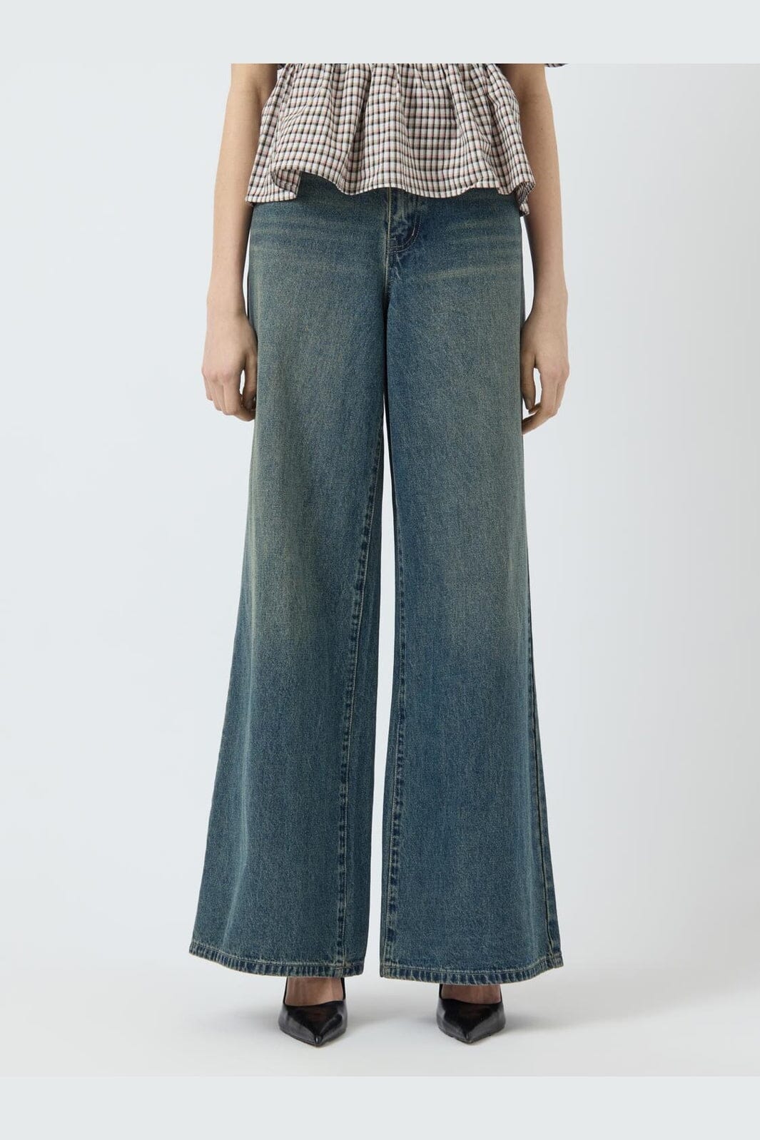 YAS - Yassiva Hmw Wide Jeans - 4828816 Medium Blue Denim Brown Wash