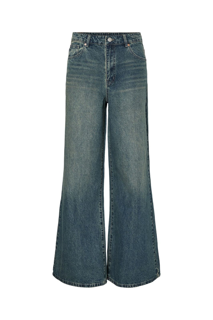 YAS - Yassiva Hmw Wide Jeans - 4828816 Medium Blue Denim Brown Wash