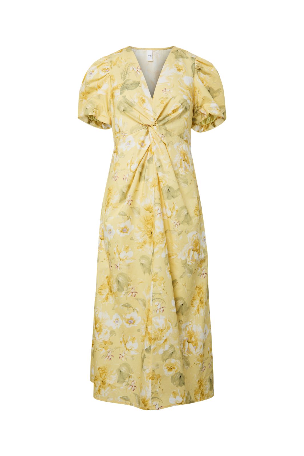 YAS - Yasstray Ss Midi Dress - 5086730 Pale Banana Lemon Print