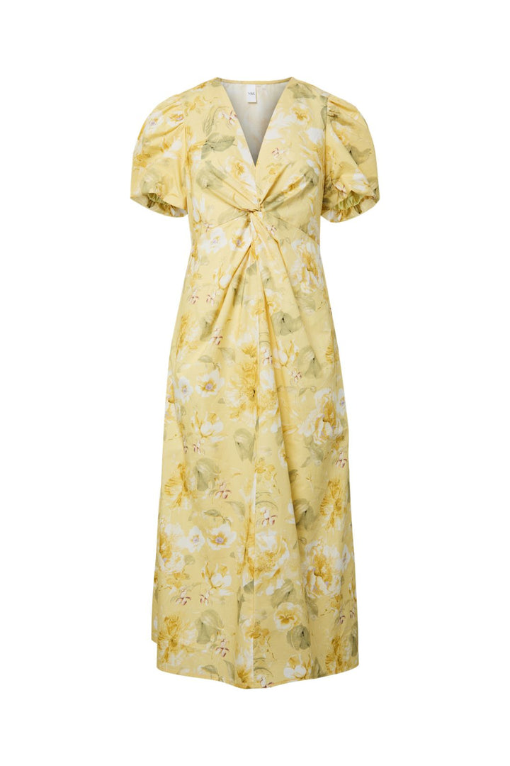 YAS - Yasstray Ss Midi Dress - 5086730 Pale Banana Lemon Print